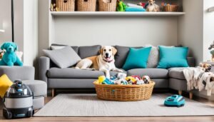 ambiente limpio y ordenado en el hogar teniendo perros