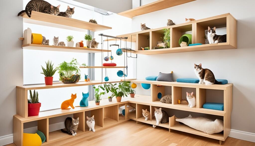 configuración del espacio para gatos