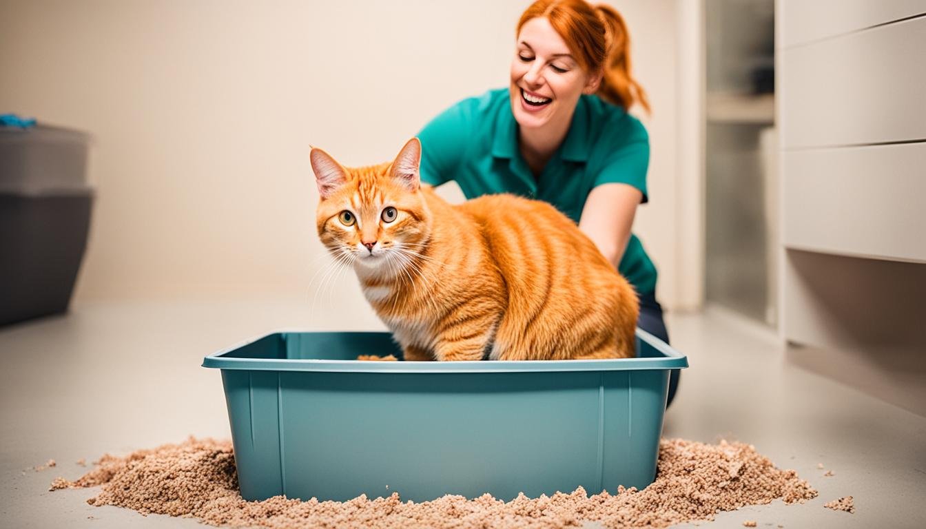 entrenar a un gato para que use la caja de arena