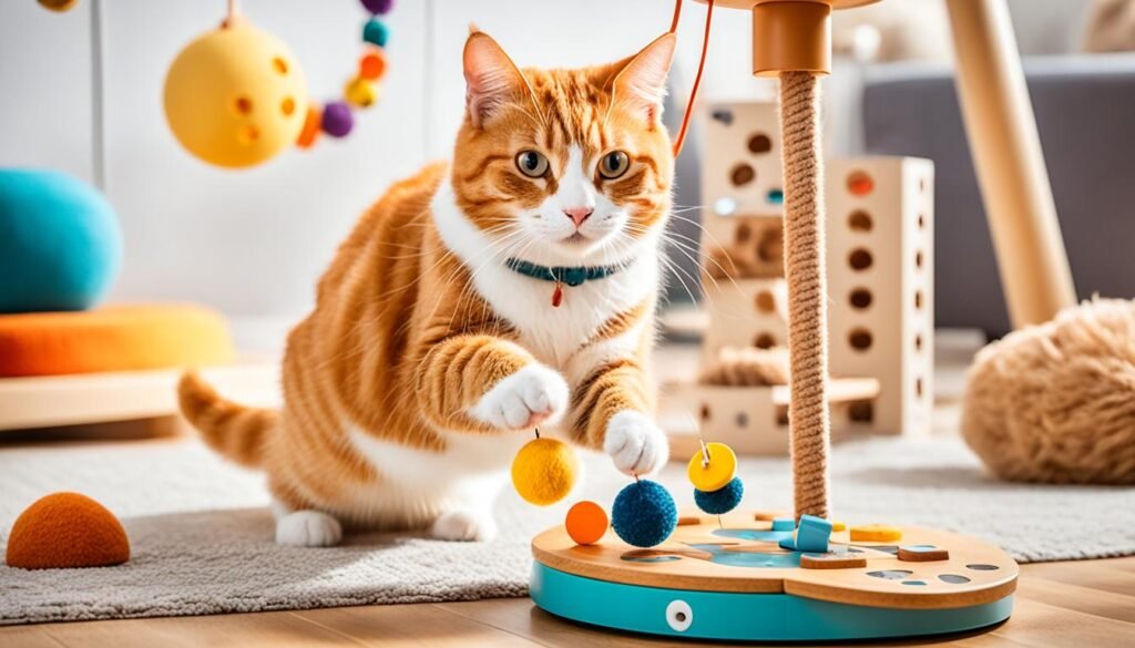 juguetes interactivos para estimulación mental de gatos