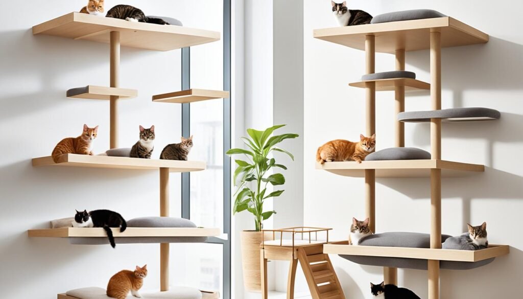 niveles de altura en el mobiliario para gatos