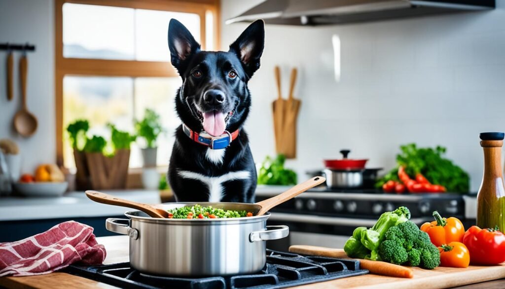 preparación de comida casera para perros