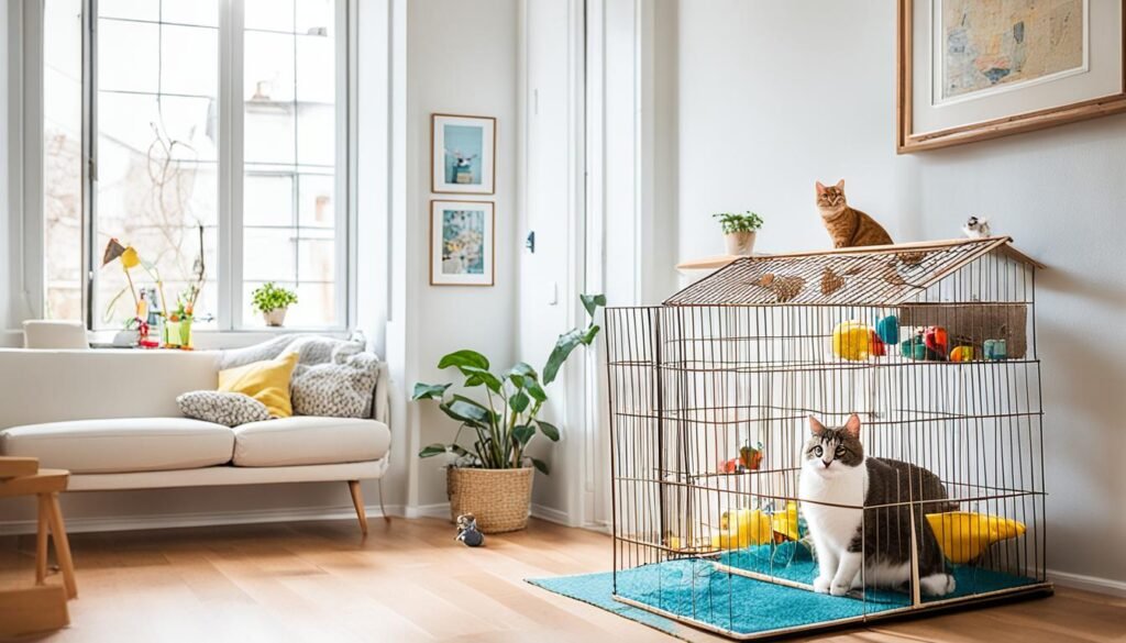 preparación del hogar para gatos y aves