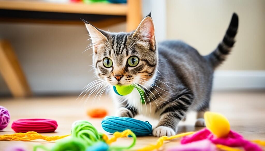 construcción de juguetes reciclables para gatos