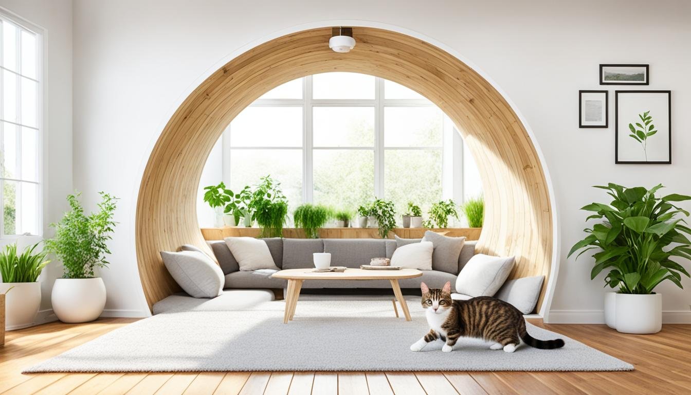 la mejor ubicación en el hogar para colocar un túnel para gatos