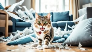 ¿Qué hacer si un gato muestra comportamiento destructivo en el hogar?