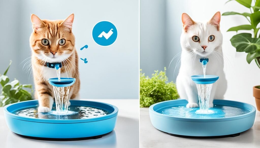 capacidad y diseño de fuentes de agua para gatos