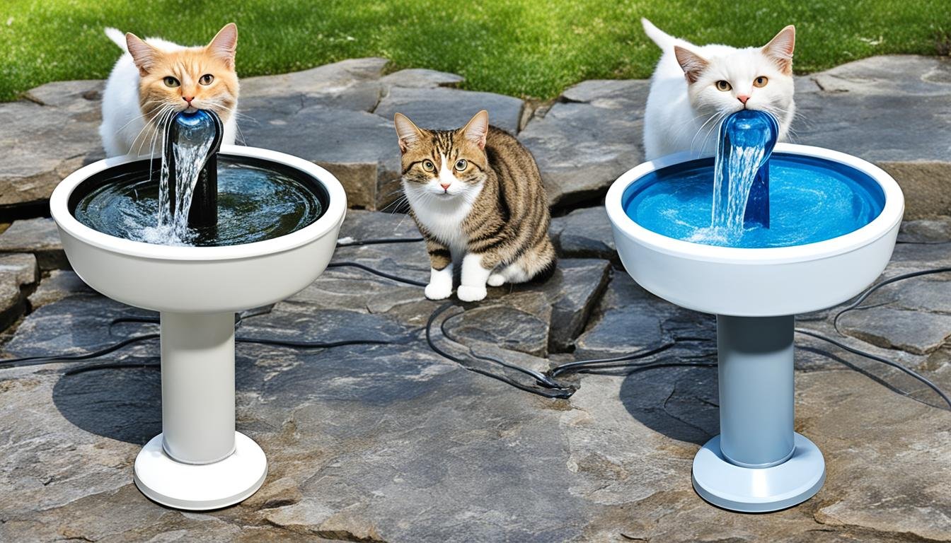 diferencia entre las fuentes de agua para gatos con filtro y sin filtro