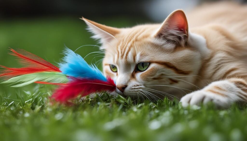 juguetes con plumas para gatos