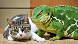 entrenar a un gato para que acepte un nuevo animal reptil en el hogar